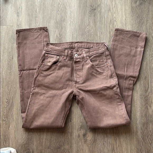 levi’s 501 brown denim jeans, men’s size W29 X L34 !! - Picture 2 of 5